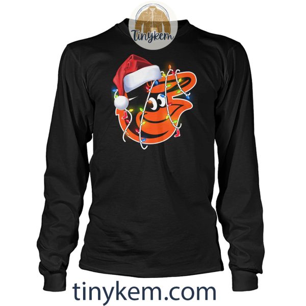 Baltimore Orioles Logo With Christmas Light Unisex Tshirt
