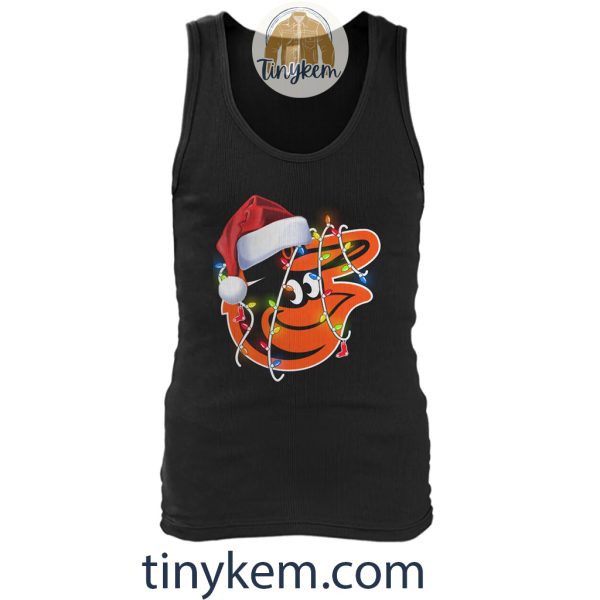 Baltimore Orioles Logo With Christmas Light Unisex Tshirt