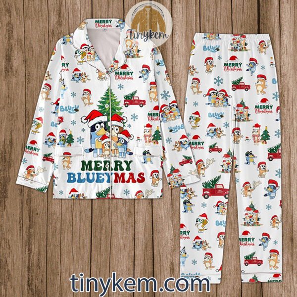 Bluey’s Family Christmas Pajamas Set: Merry Blueymas
