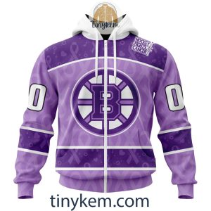 Boston Bruins Purple Lavender Hockey Fight Cancer Personalized Hoodie2C Tshirt2B2 7Uzzb