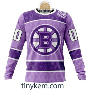 Boston Bruins Purple Lavender Hockey Fight Cancer Personalized Hoodie2C Tshirt2B4 antcF