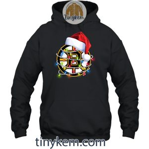Boston Bruins With Santa Hat And Christmas Light Shirt2B2 70Ot1