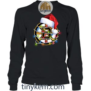 Boston Bruins With Santa Hat And Christmas Light Shirt2B4 IfiTW