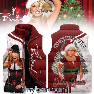 Britney Spears Christmas Puffer Sleeveless Jacket2B2 aGnLG