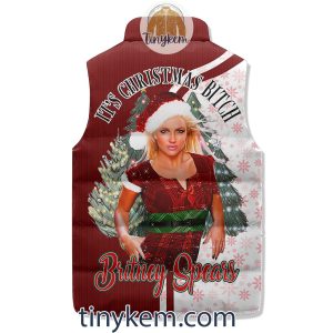 Britney Spears Christmas Puffer Sleeveless Jacket2B4 spAzk