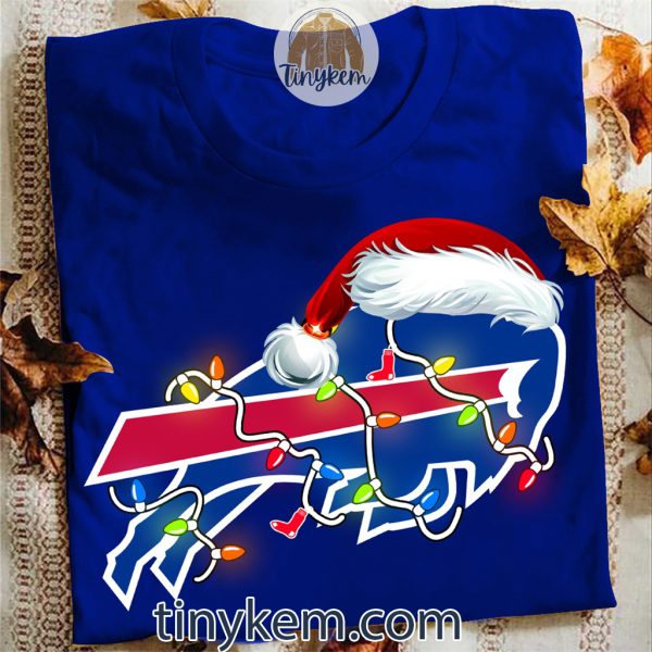 Buffalo Bills With Santa Hat And Christmas Light Shirt