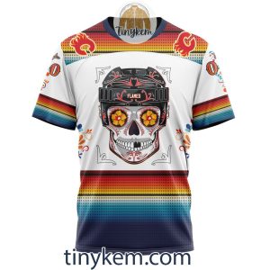Calgary Flames With Dia De Los Muertos Design On Custom Hoodie Tshirt2B6 ctAOU