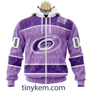 Carolina Hurricanes Purple Lavender Hockey Fight Cancer Personalized Hoodie2C Tshirt2B2 Pmvw3