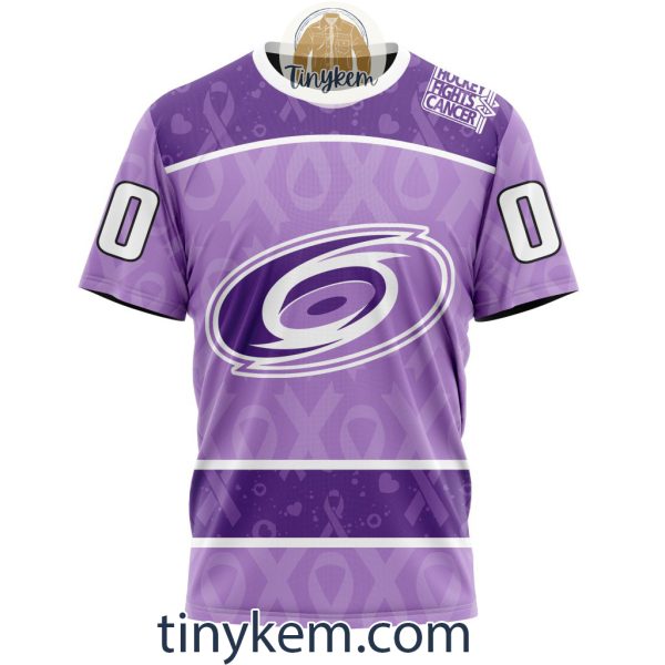 Carolina Hurricanes Purple Lavender Hockey Fight Cancer Personalized Hoodie, Tshirt