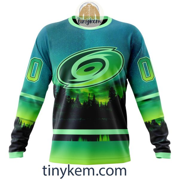 Carolina Hurricanes With Special Northern Light Design 3D Hoodie, Tshirt