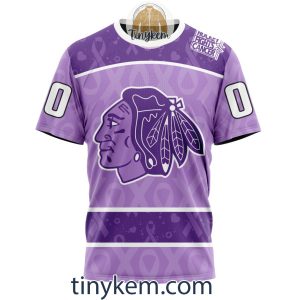 Chicago Blackhawks Purple Lavender Hockey Fight Cancer Personalized Hoodie2C Tshirt2B6 2MYMa