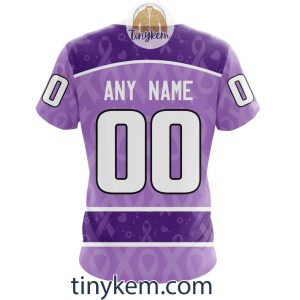 Chicago Blackhawks Purple Lavender Hockey Fight Cancer Personalized Hoodie2C Tshirt2B7 5HFD0