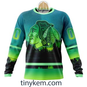 Chicago Blackhawks With Special Northern Light Design 3D Hoodie Tshirt2B4 uBO0M