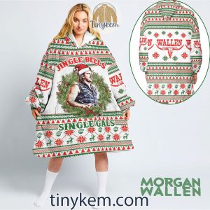Christmas Morgan Wallen Jingle Bells Fleece Blanket Hoodie
