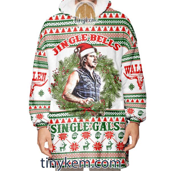 Christmas Morgan Wallen Jingle Bells Fleece Blanket Hoodie