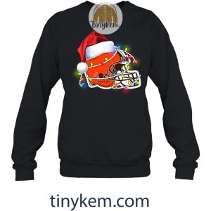 Cleveland Browns With Santa Hat And Christmas Light Shirt2B3 hNIVW