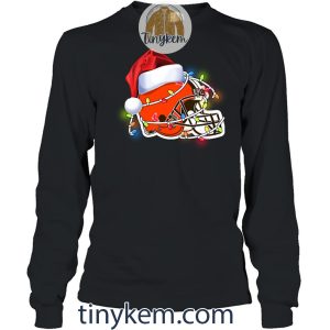 Cleveland Browns With Santa Hat And Christmas Light Shirt2B4 5RdLS