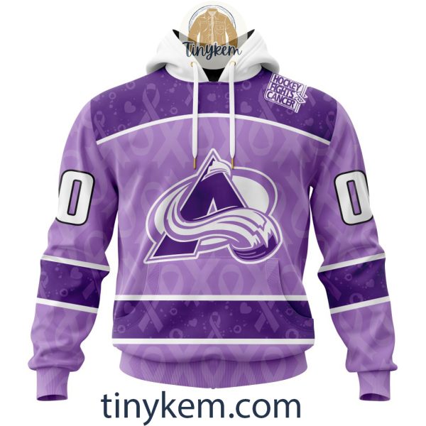 Colorado Avalanche Purple Lavender Hockey Fight Cancer Personalized Hoodie, Tshirt