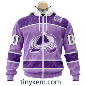 Colorado Avalanche Purple Lavender Hockey Fight Cancer Personalized Hoodie2C Tshirt2B2 19ehe