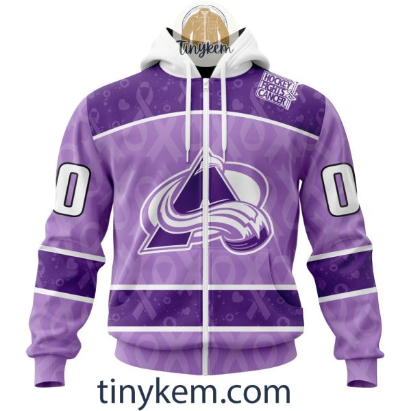 Colorado Avalanche Purple Lavender Hockey Fight Cancer Personalized Hoodie, Tshirt