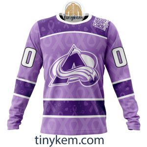 Colorado Avalanche Purple Lavender Hockey Fight Cancer Personalized Hoodie2C Tshirt2B4 KKLwi