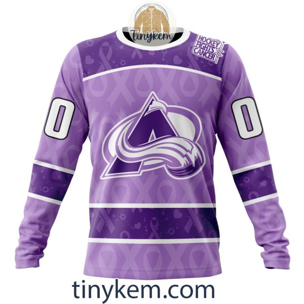 Colorado Avalanche Purple Lavender Hockey Fight Cancer Personalized Hoodie, Tshirt