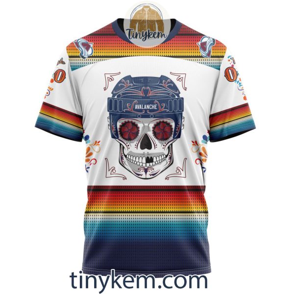 Colorado Avalanche With Dia De Los Muertos Design On Custom Hoodie, Tshirt