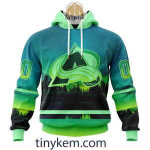 Colorado Avalanche With Special Northern Light Design 3D Hoodie, Tshirt