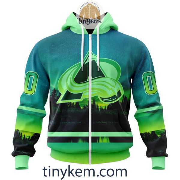 Colorado Avalanche With Special Northern Light Design 3D Hoodie, Tshirt