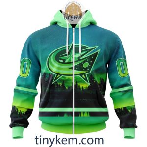 Columbus Blue Jackets With Special Northern Light Design 3D Hoodie Tshirt2B2 4LfIa
