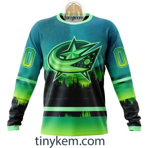 Columbus Blue Jackets With Special Northern Light Design 3D Hoodie Tshirt2B4 8J8py