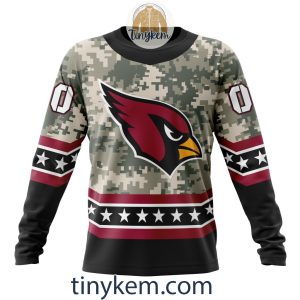 Customized Arizona Cardinals Veteran Camo Stars Tshirt Hoodie Sweatshirt2B4 tKxOS