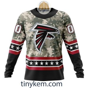 Customized Atlanta Falcons Veteran Camo Stars Tshirt Hoodie Sweatshirt2B4 9qUG8
