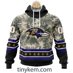 Customized Baltimore Ravens Veteran Camo Stars Tshirt, Hoodie, Sweatshirt