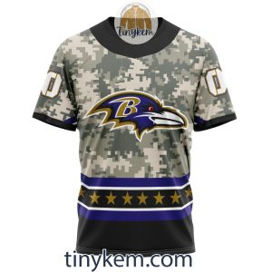 Customized Baltimore Ravens Veteran Camo Stars Tshirt Hoodie Sweatshirt2B6 MB5CG