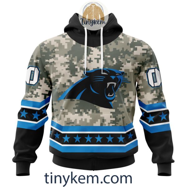 Customized Carolina Panthers Veteran Camo Stars Tshirt, Hoodie, Sweatshirt