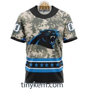 Customized Carolina Panthers Veteran Camo Stars Tshirt Hoodie Sweatshirt2B6 unGAr
