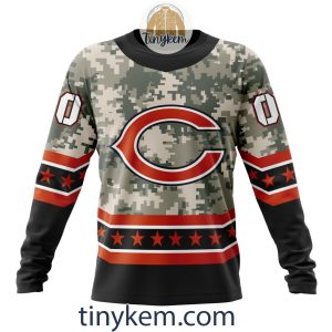 Customized Chicago Bears Veteran Camo Stars Tshirt Hoodie Sweatshirt2B4 mtQ72