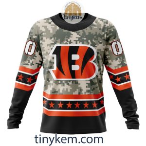 Customized Cincinnati Bengals Veteran Camo Stars Tshirt Hoodie Sweatshirt2B4 95qzs