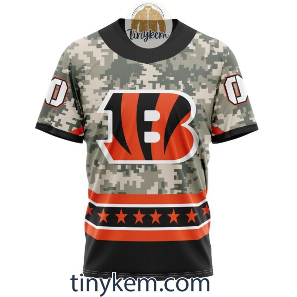 Customized Cincinnati Bengals Veteran Camo Stars Tshirt, Hoodie, Sweatshirt
