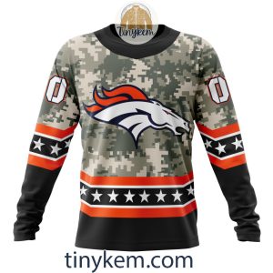 Customized Denver Broncos Veteran Camo Stars Tshirt Hoodie Sweatshirt2B4 dzFz7