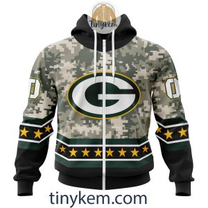 Customized Green Bay Packers Veteran Camo Stars Tshirt Hoodie Sweatshirt2B2 5ouxQ