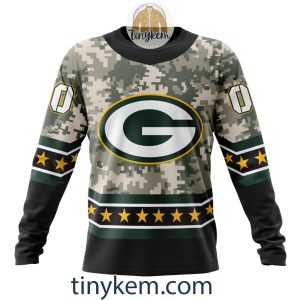 Customized Green Bay Packers Veteran Camo Stars Tshirt Hoodie Sweatshirt2B4 DRH7J