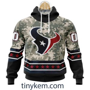 Customized Houston Texans Veteran Camo Stars Tshirt, Hoodie, Sweatshirt