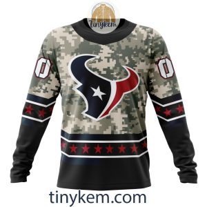 Customized Houston Texans Veteran Camo Stars Tshirt Hoodie Sweatshirt2B4 5aJrY