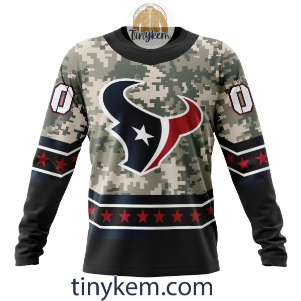 Customized Houston Texans Veteran Camo Stars Tshirt, Hoodie, Sweatshirt