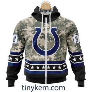 Customized Indianapolis Colts Veteran Camo Stars Tshirt Hoodie Sweatshirt2B2 PQMVQ