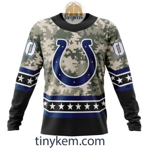 Customized Indianapolis Colts Veteran Camo Stars Tshirt Hoodie Sweatshirt2B4 A6Bw1