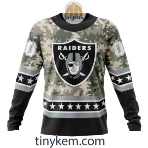 Customized Las Vegas Raiders Veteran Camo Stars Tshirt Hoodie Sweatshirt2B4 GQG2C