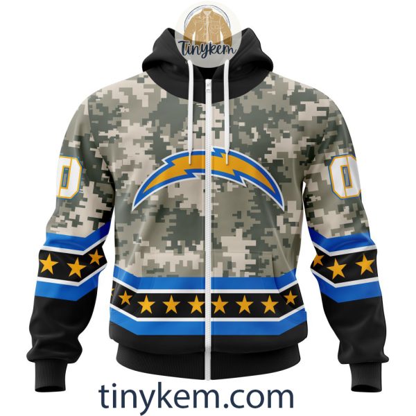 Customized Los Angeles Chargers Veteran Camo Stars Tshirt, Hoodie, Sweatshirt